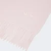 Étole en cachemire brodée et frangée, rose Étole en cachemire brodée et frangée, rose