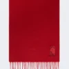 Étole en cachemire à franges, rouge foncé Étole en cachemire à franges, rouge foncé