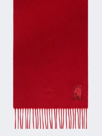 Étole en cachemire à franges, rouge foncé
