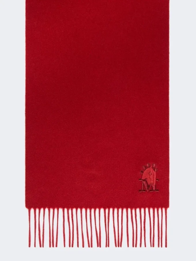Étole en cachemire à franges, rouge foncé Étole en cachemire à franges, rouge foncé
