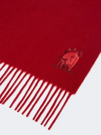 Étole en cachemire à franges, rouge foncé