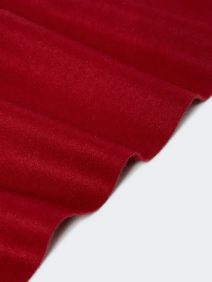 Étole en cachemire à franges, rouge foncé Étole en cachemire à franges, rouge foncé