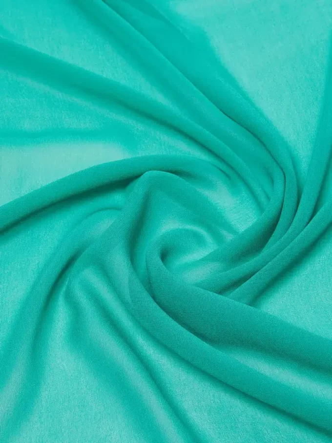 Étole en georgette de soie, verte Étole en georgette de soie, verte