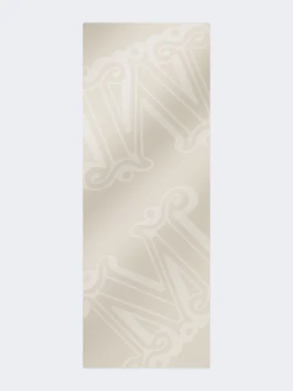 Étole en jacquard de soie, cachemire et laine, beige