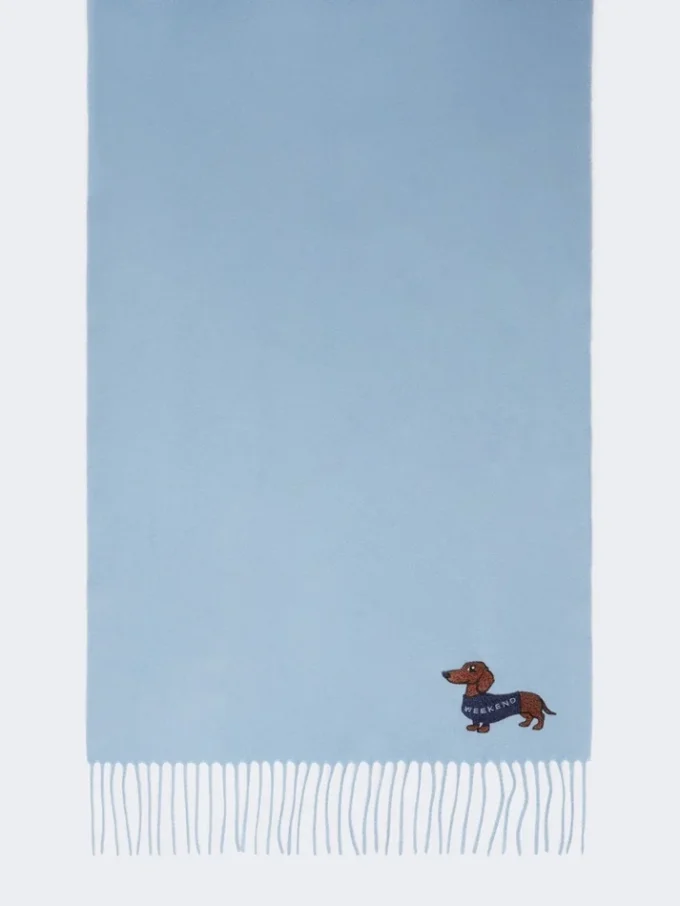 Étole en laine et cachemire, bleu clair Étole en laine et cachemire, bleu clair