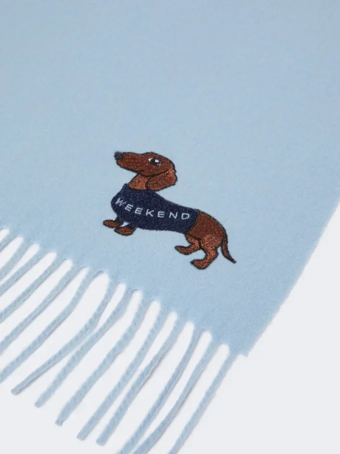 Étole en laine et cachemire, bleu clair Étole en laine et cachemire, bleu clair