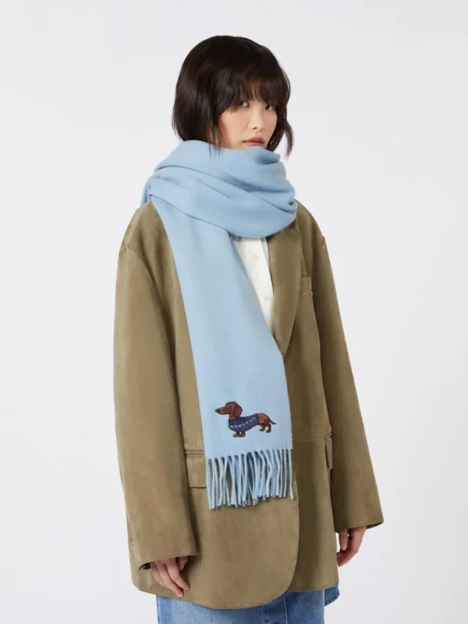 Étole en laine et cachemire, bleu clair Étole en laine et cachemire, bleu clair