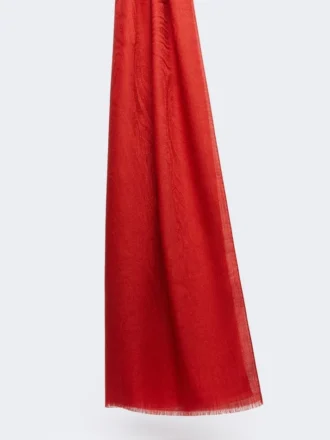 Étole en laine et fil de soie jacquard, rouge