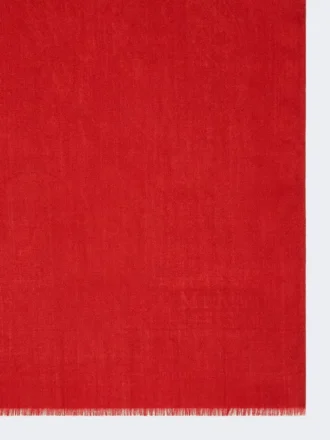 Étole en laine et fil de soie jacquard, rouge