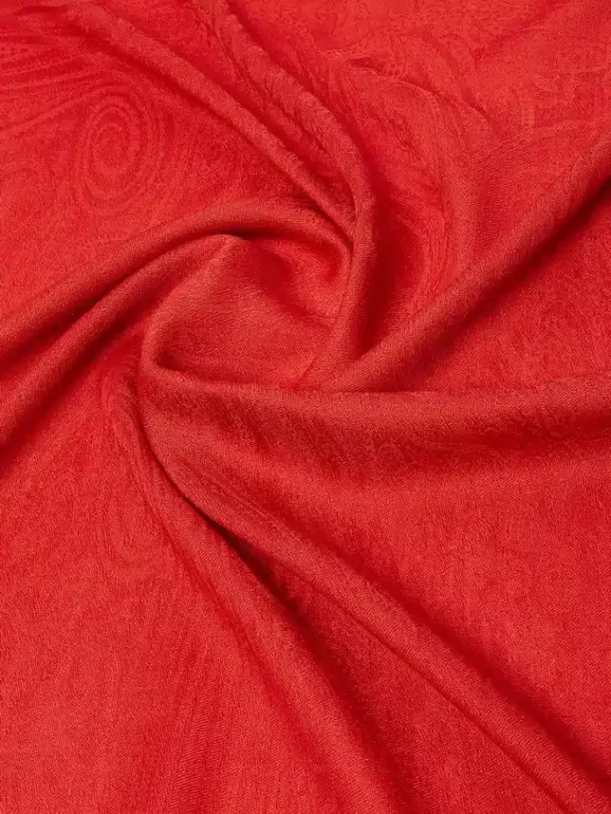 Étole en laine et fil de soie jacquard, rouge Étole en laine et fil de soie jacquard, rouge