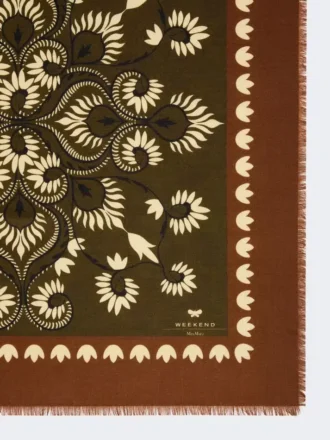 Étole en laine et soie, couleur caramel