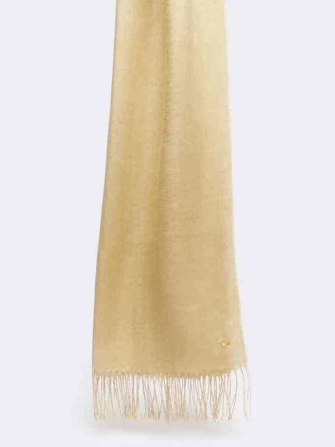 Étole en lin à franges, beige Étole en lin à franges, beige