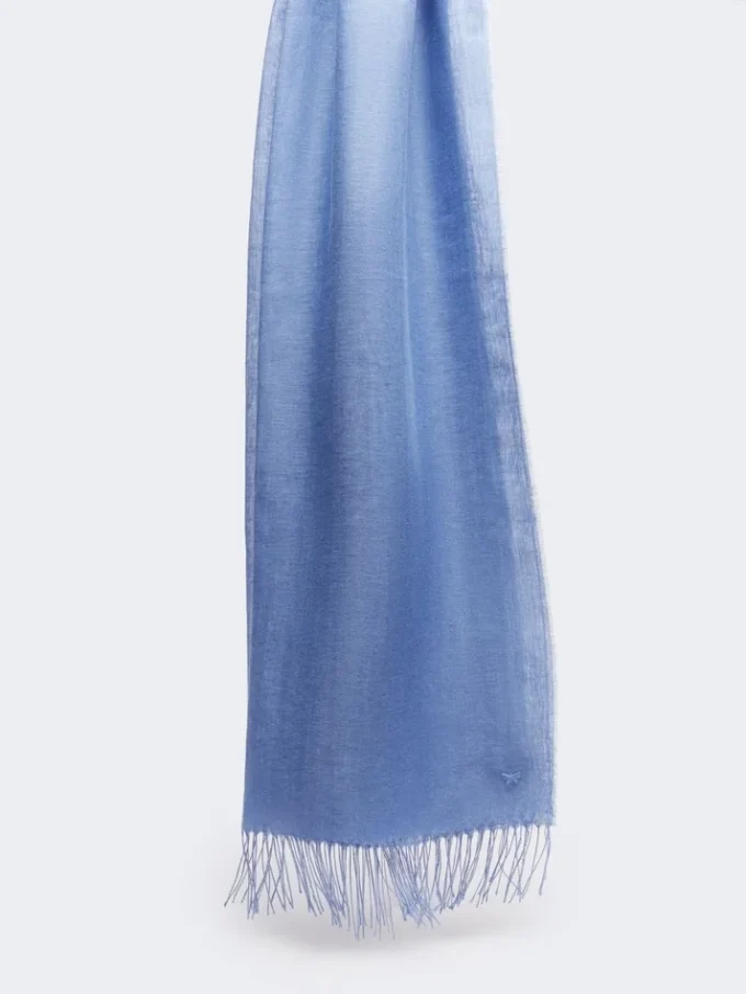 Étole en lin à franges, bleu clair Étole en lin à franges, bleu clair