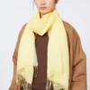 Étole en lin à franges, jaune Étole en lin à franges, jaune