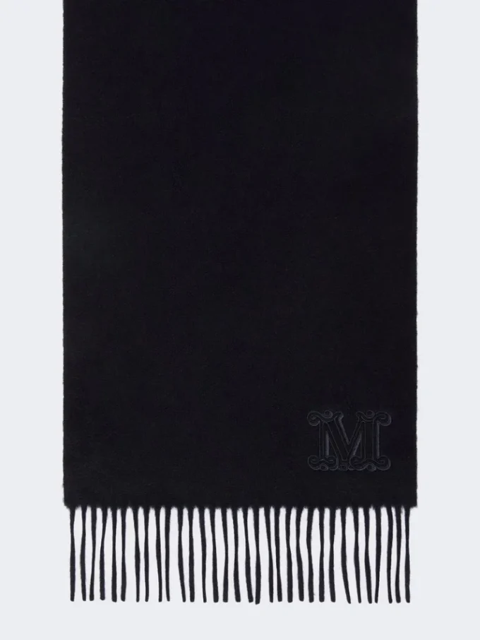 Étole en pur cachemire avec détail monogramme, bleu outremer Étole en pur cachemire avec détail monogramme, bleu outremer