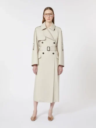 Trench-coat ample en sergé déperlant, couleur naturelle Trench-coat ample en sergé déperlant, couleur naturelle