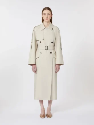 Trench-coat ample en sergé déperlant, couleur naturelle Trench-coat ample en sergé déperlant, couleur naturelle