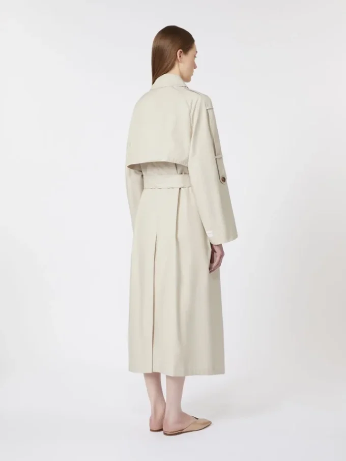 Trench-coat ample en sergé déperlant, couleur naturelle Trench-coat ample en sergé déperlant, couleur naturelle