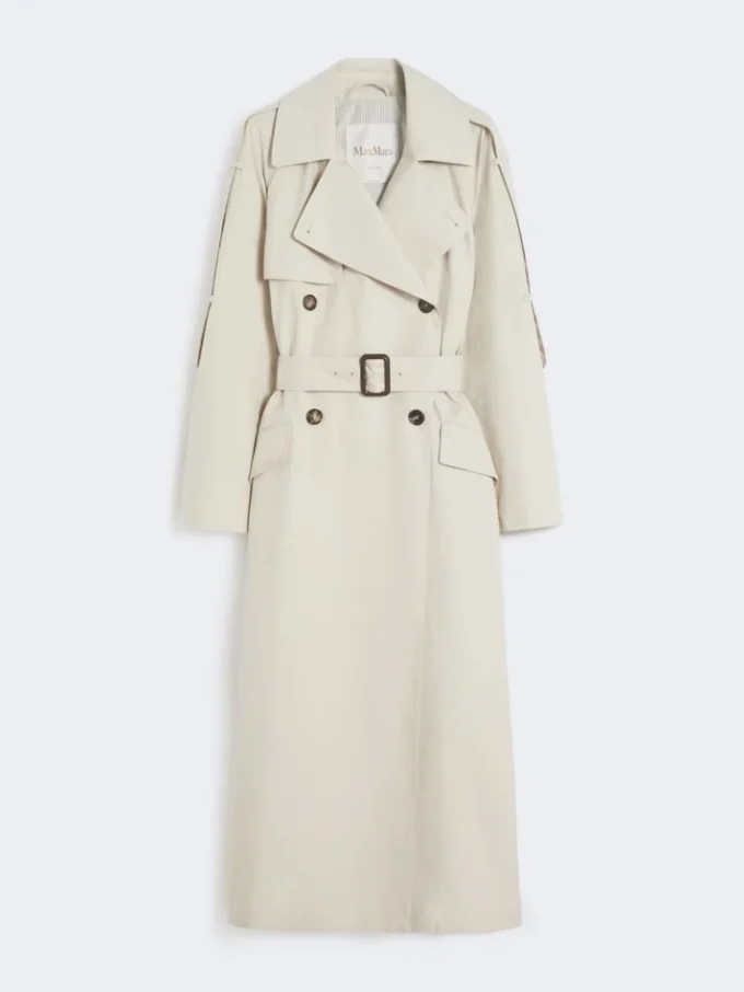 Trench-coat ample en sergé déperlant, couleur naturelle Trench-coat ample en sergé déperlant, couleur naturelle
