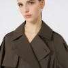Trench-coat ample en sergé déperlant, vert Trench-coat ample en sergé déperlant, vert