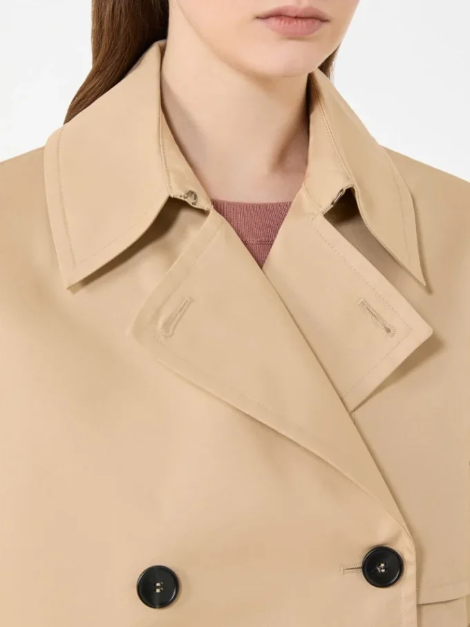 Trench-coat court en gabardine déperlante, beige Trench-coat court en gabardine déperlante, beige