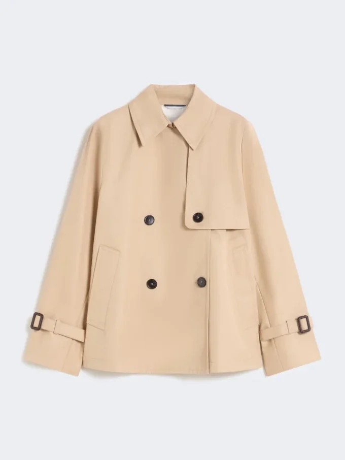 Trench-coat court en gabardine déperlante, beige Trench-coat court en gabardine déperlante, beige