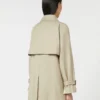 Trench-coat court en sergé déperlant, couleur sable