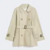 Trench-coat court en sergé déperlant, couleur sable
