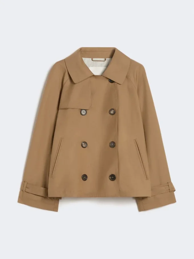 Trench-coat court en sergé déperlant, marron Trench-coat court en sergé déperlant, marron