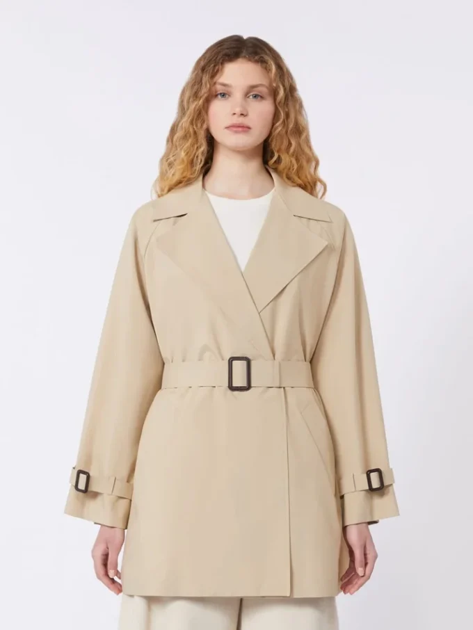 Trench-coat court en toile déperlante, beige Trench-coat court en toile déperlante, beige