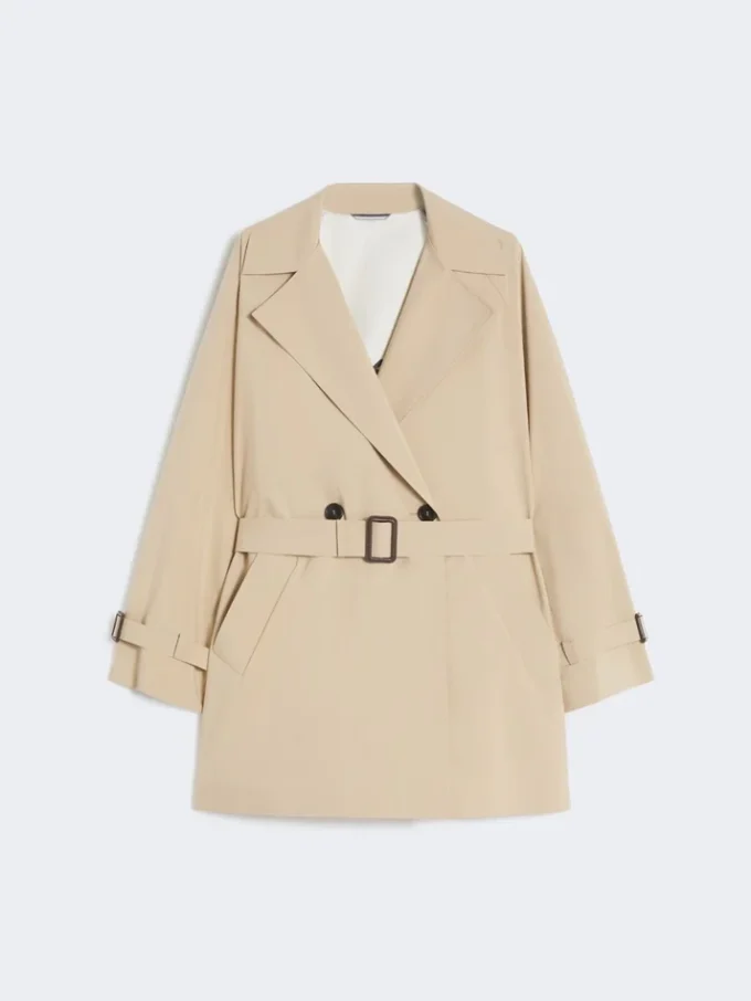 Trench-coat court en toile déperlante, beige Trench-coat court en toile déperlante, beige