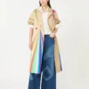 Trench-coat en coton déperlant avec imprimé arc-en-ciel, multicolore Trench-coat en coton déperlant avec imprimé arc-en-ciel, multicolore