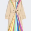 Trench-coat en coton déperlant avec imprimé arc-en-ciel, multicolore Trench-coat en coton déperlant avec imprimé arc-en-ciel, multicolore