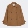 Trench-coat en coton déperlant à double boutonnage, couleur tabac Trench-coat en coton déperlant à double boutonnage, couleur tabac