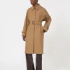 Trench-coat en coton mélangé déperlant, marron