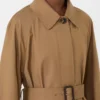 Trench-coat en coton mélangé déperlant, marron