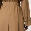 Trench-coat en coton mélangé déperlant, marron