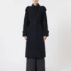 Trench-coat en gabardine de laine déperlante, bleu outremer Trench-coat en gabardine de laine déperlante, bleu outremer