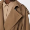 Trench-coat en gabardine de laine déperlante, marron