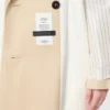 Trench-coat en gabardine hydrofuge imprimé, couleur prune Trench-coat en gabardine hydrofuge imprimé, couleur prune