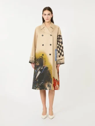 Trench-coat en gabardine imprimée hydrofuge, motif peau d’orient Trench-coat en gabardine imprimée hydrofuge, motif peau d’orient