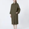Trench-coat en sergé déperlant avec ceinture, vert Trench-coat en sergé déperlant avec ceinture, vert