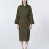 Trench-coat en sergé déperlant avec ceinture, vert Trench-coat en sergé déperlant avec ceinture, vert
