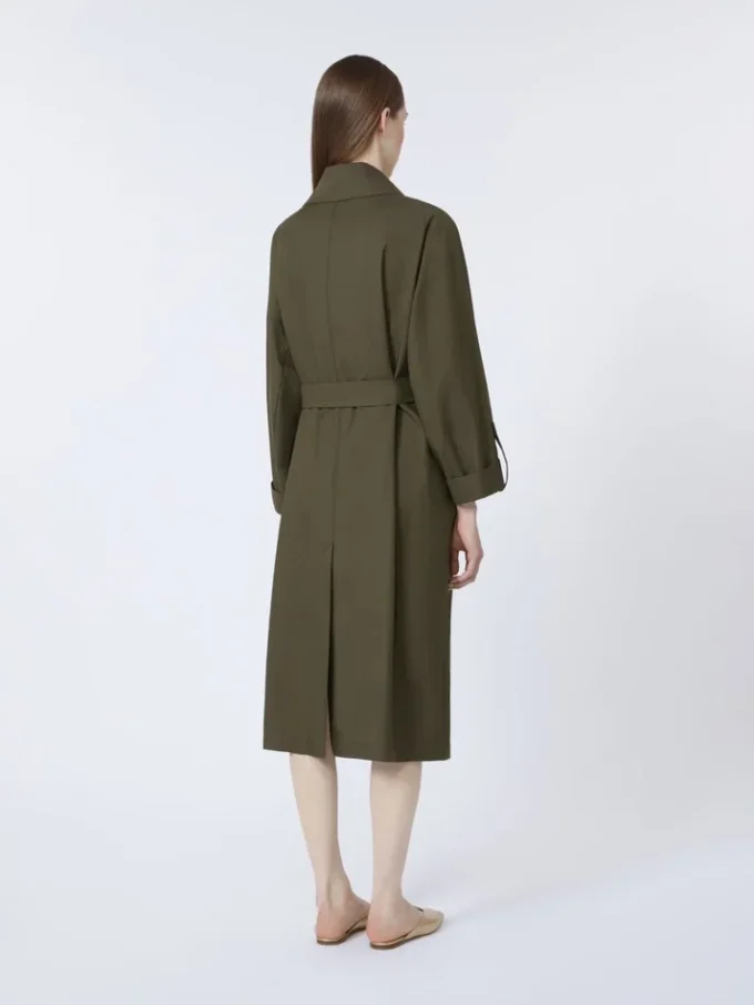 Trench-coat en sergé déperlant avec ceinture, vert Trench-coat en sergé déperlant avec ceinture, vert