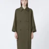 Trench-coat en sergé déperlant avec ceinture, vert Trench-coat en sergé déperlant avec ceinture, vert