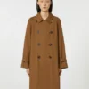 Trench-coat en sergé déperlant à double boutonnage, couleur tabac Trench-coat en sergé déperlant à double boutonnage, couleur tabac