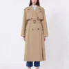 Trench-coat fluide en coton et nylon, couleur noisette Trench-coat fluide en coton et nylon, couleur noisette