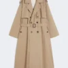 Trench-coat fluide en coton et nylon, couleur noisette Trench-coat fluide en coton et nylon, couleur noisette