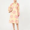 Trench-coat mi-long en gabardine imprimée hydrofuge, jaune Trench-coat mi-long en gabardine imprimée hydrofuge, jaune