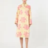 Trench-coat mi-long en gabardine imprimée hydrofuge, jaune Trench-coat mi-long en gabardine imprimée hydrofuge, jaune